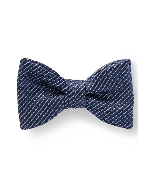 HUGO Blue Silk-blend Bow Tie With Jacquard Pattern for men