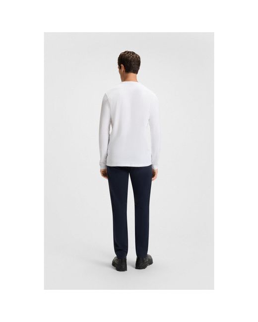 Boss White Long-Sleeved T-Shirt for men