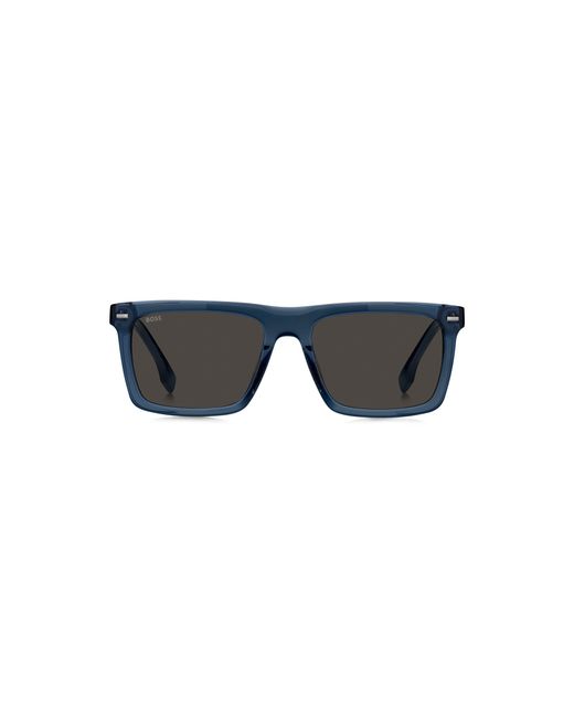 Boss Blue Acetate Sunglasses With Patterned Carbon-Fibre Temples for men