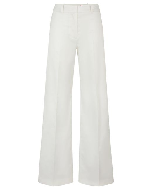 HUGO White Extra lang geschnittene Regular-Fit Hose
