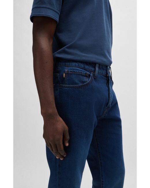 Boss Regular-fit Jeans Van Degradé Indigo Denim in het Blue voor heren