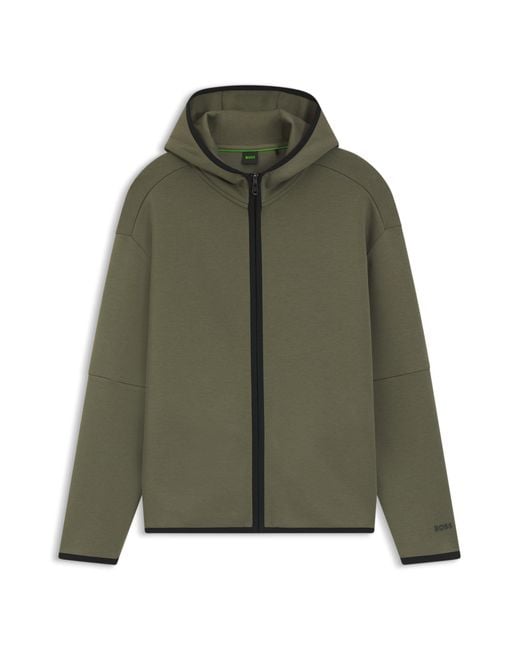 Boss Relaxed-Fit Hoodie Van Een Superzachte Katoenmix in het Green voor heren