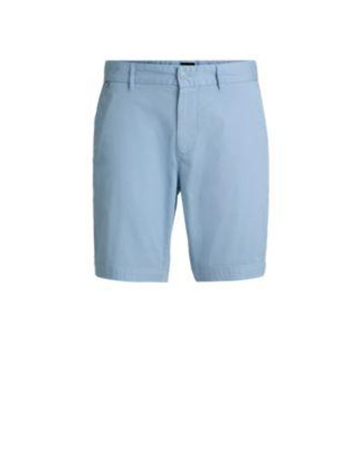 Short Slim En Twill De Coton Stretch Boss pour homme en coloris Blue