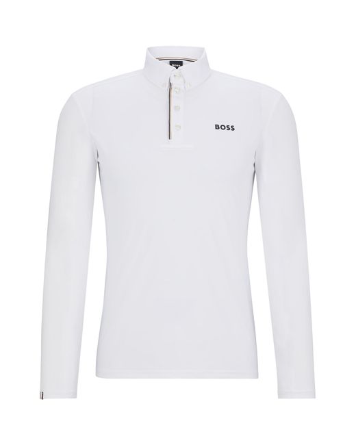 Boss Equestrian Show Shirt In White With Signature-stripe Details for men