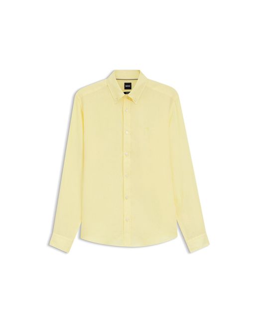 Boss Yellow Regular-Fit Button-Down Shirt for men