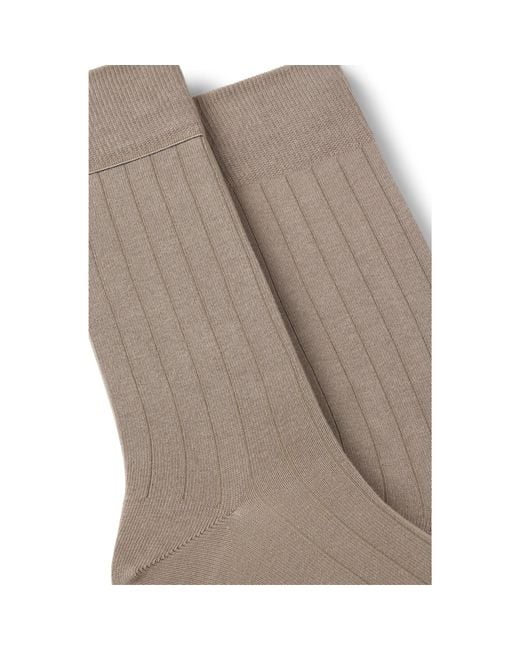 Boss Gray Two-Pack Of Ribbed Socks With Signature-Stripe Details for men