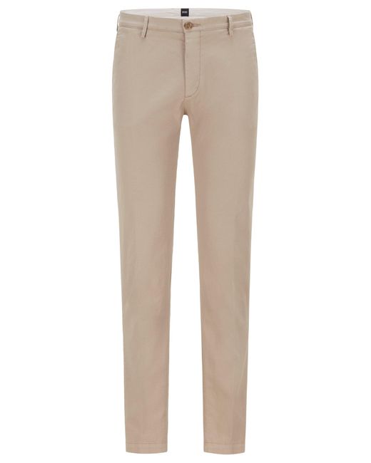 BOSS by Hugo Boss Natural Rice3-d Beige Slim-fit Chinos In Stretch Cotton 50325936 294 for men