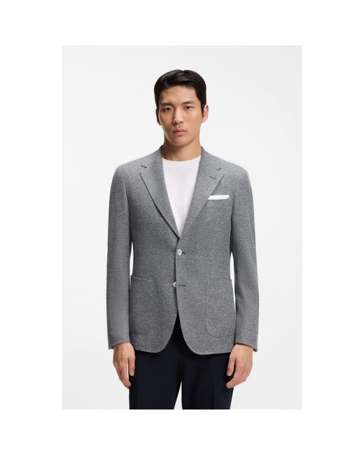 Boss Gray Regular-Fit Blazer for men