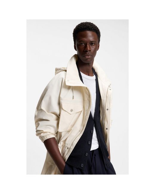 Boss White By Beckham Parka Jacket for men