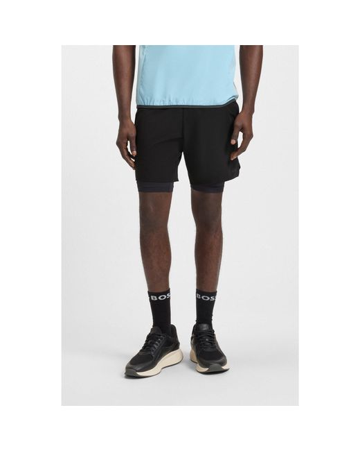 Boss Black Active Double-Layer Shorts for men