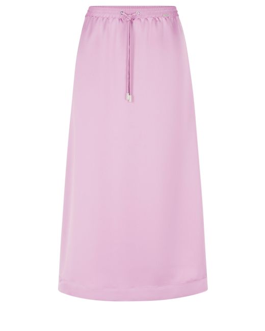 BOSS by HUGO BOSS A-line Midi Skirt In Heavyweight Satin in Pink | Lyst