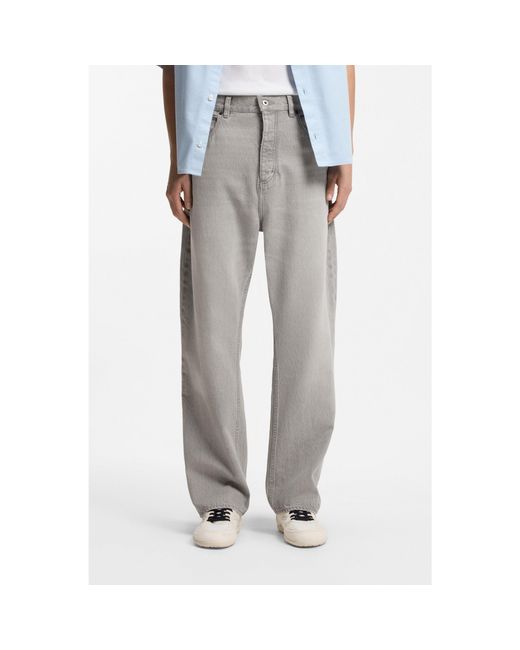 HUGO Gray Baggy-Fit Jeans for men