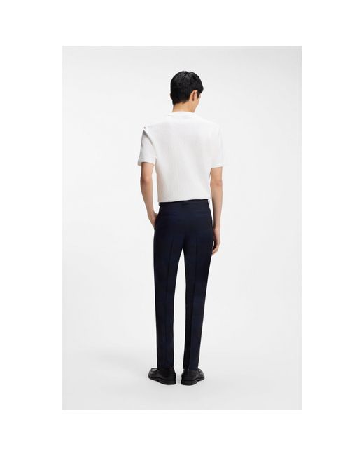 HUGO White Cotton-Blend T-Shirt With Creased Effect for men