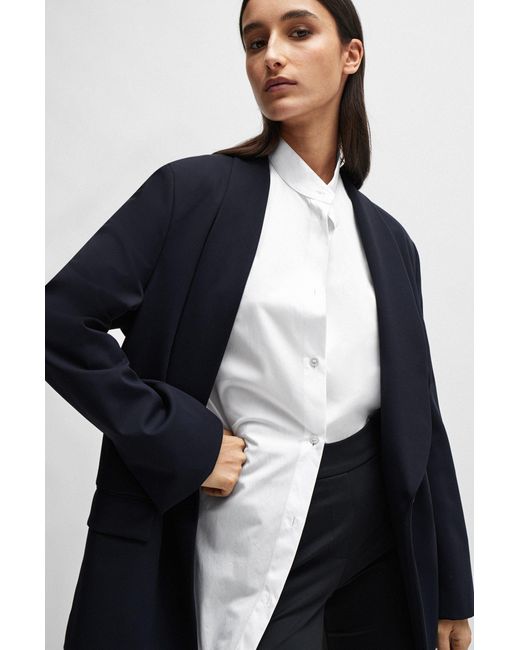 Boss Blue Naomi X Oversized Blazer With Shawl Collar