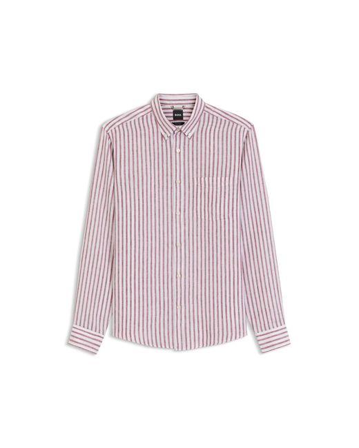 Boss Purple Regular-Fit Button-Down Shirt for men