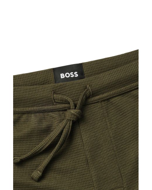 Boss Green Cotton-blend Pyjama Bottoms With Embroidered Logo for men
