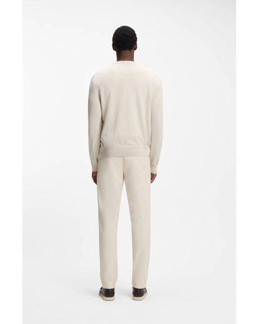 Boss Pullover Aus Baumwolle Mit Logo-Stickerei in Natural für Herren