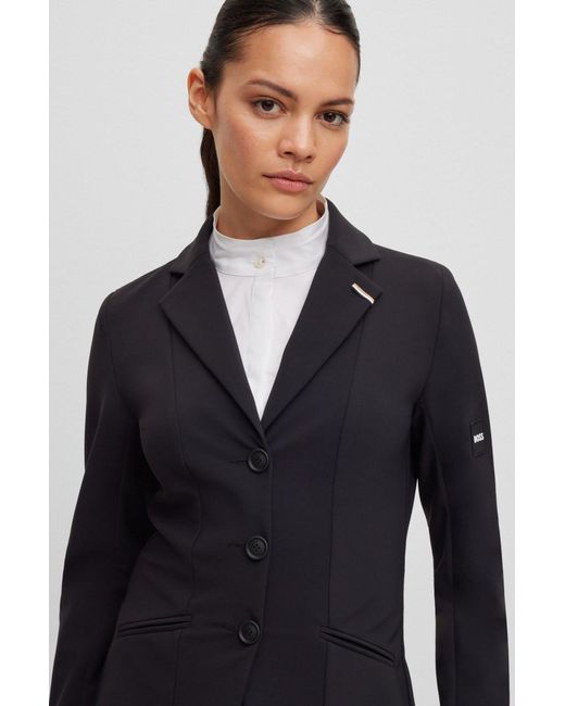 Boss Black Equestrian Slim-fit Show Jacket In Power-stretch Material