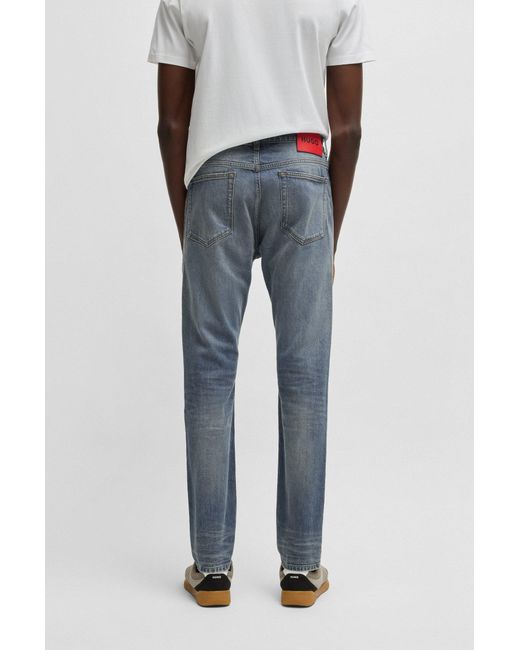 HUGO Slim-Fit Jeans Aus Bequemem Grau-Blauem Stretch-Denim in Blue für Herren