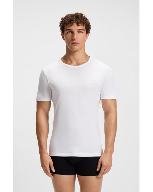 Boss Set Van Drie Underwear T-Shirts Met Logostiksels in het Green voor heren