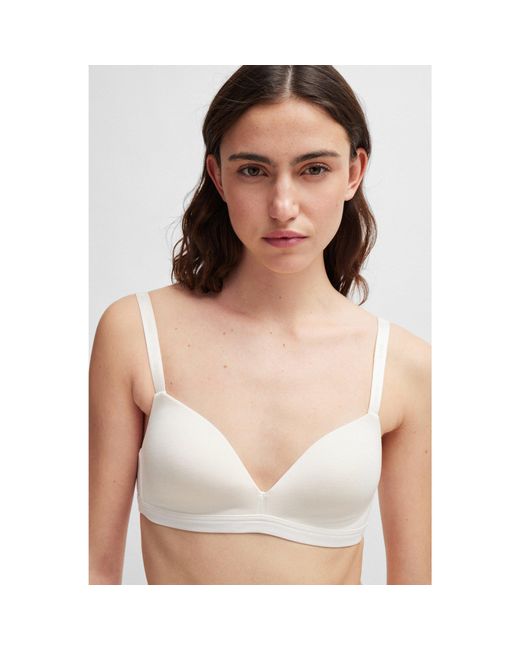 Boss Natural Stretch-Jersey Triangle Bra With Logo Straps