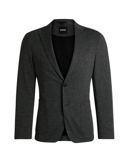 Boss Black Slim-fit Jacket In Patterned Performance-stretch Jersey for men