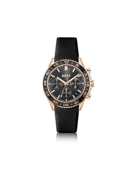 Boss Black Carnation--Effect Watch With Silicone Strap