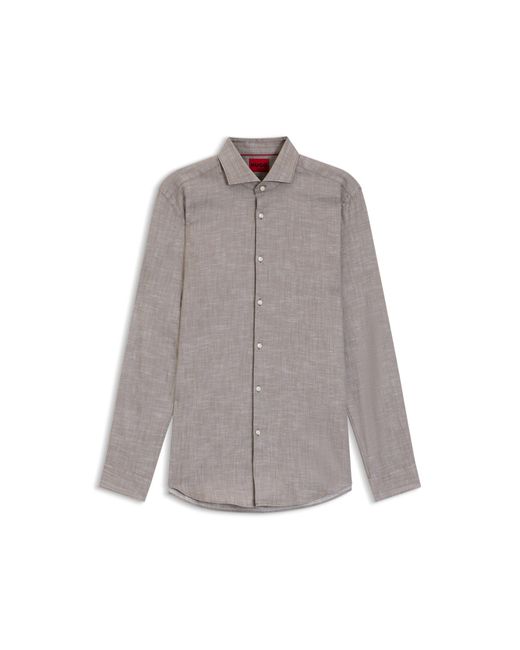 HUGO Gray Slim-Fit Shirt for men