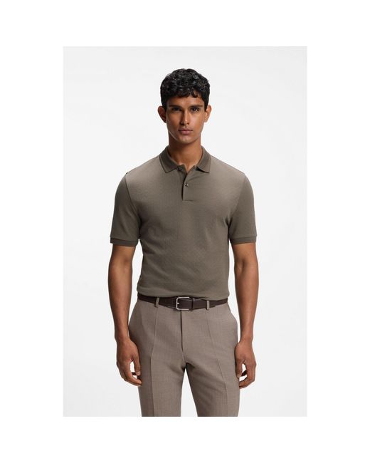 Boss Gray Regular-Fit Polo for men