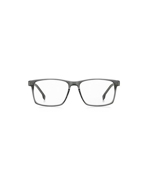 Boss Gray Acetate Optical Frames With Temple Stripe for men