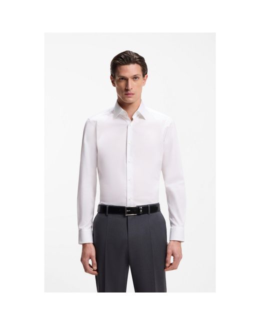 Boss White Regular-Fit Shirt for men