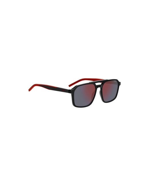 HUGO Black Double-Bridge Sunglasses With Two-Tone Temples for men