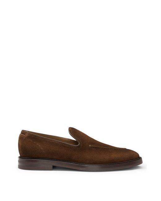 Boss Loafers Van Suède Met Leren Bies in het Brown voor heren
