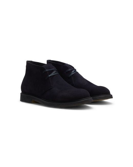 Boss Desert Boots Van Suède Met Rubberzool in het Black voor heren