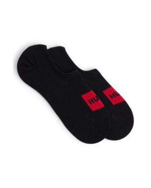 Lot de deux paires de chaussettes invisibles en coton mélangé HUGO en coloris Black
