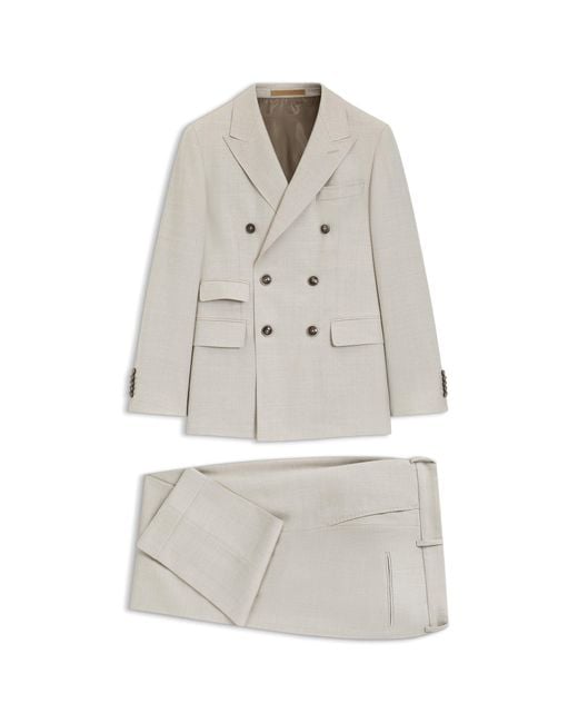 Boss White Two-Piece Slim-Fit Suit for men