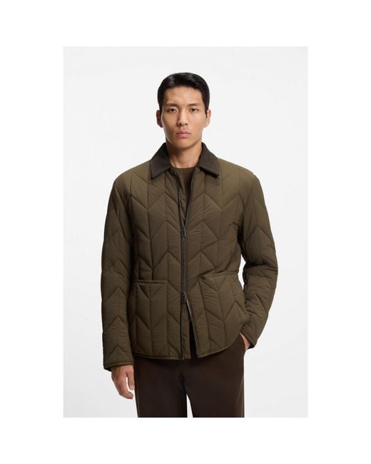 Boss Brown Water-Repellent Jacket With Nubuck Trims for men