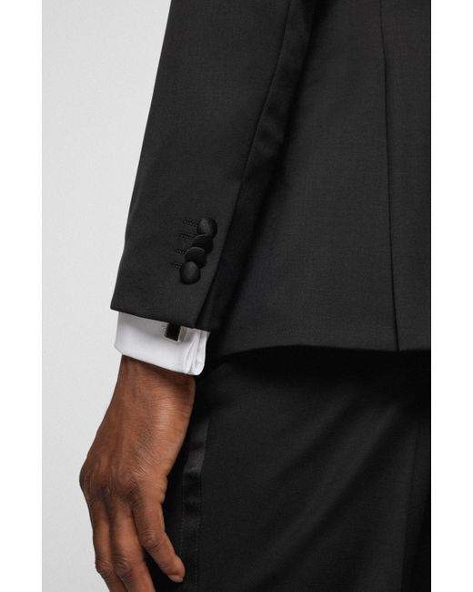 Giacca da smoking in serge di lana vergineBOSS by HUGO BOSS in Lana da Uomo  colore Nero | Lyst