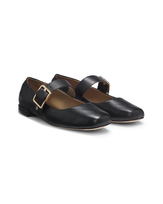 Boss Black Ballerinas Aus Leder Mit Schließe Auf Dem Riemen