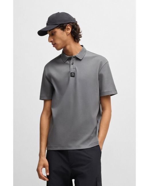 HUGO Blue Light Grey Men's Polo Shirts Size M for men