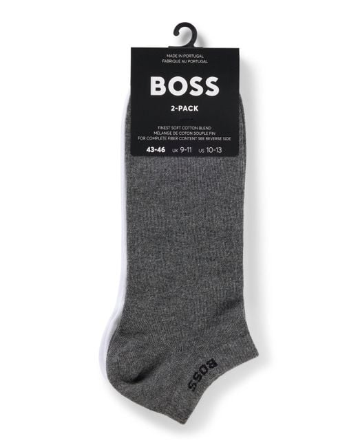 Boss Gray Two-pack Of Ankle Socks for men