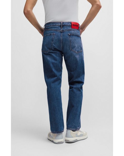 HUGO Blaue Regular-Fit Jeans aus festem Denim in Blue für Herren