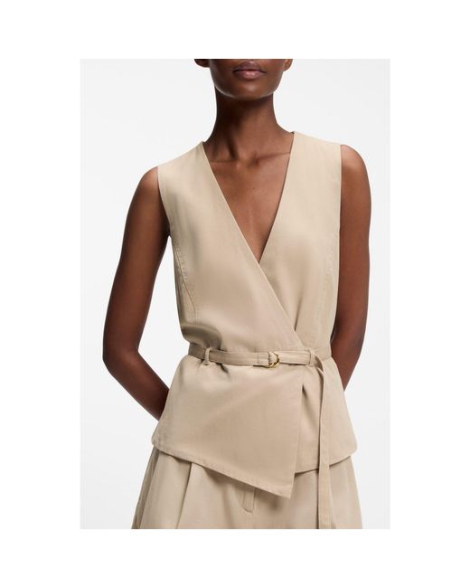 HUGO Natural Belted Regular-Fit Vest