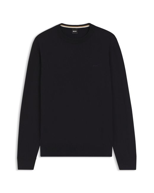 Boss Katoenen Trui Met Logostiksel in het Black voor heren