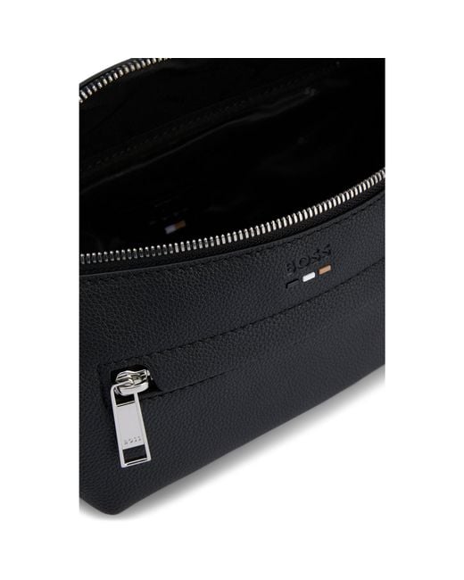Boss Black Faux-Leather Belt Bag With Emed Logo for men