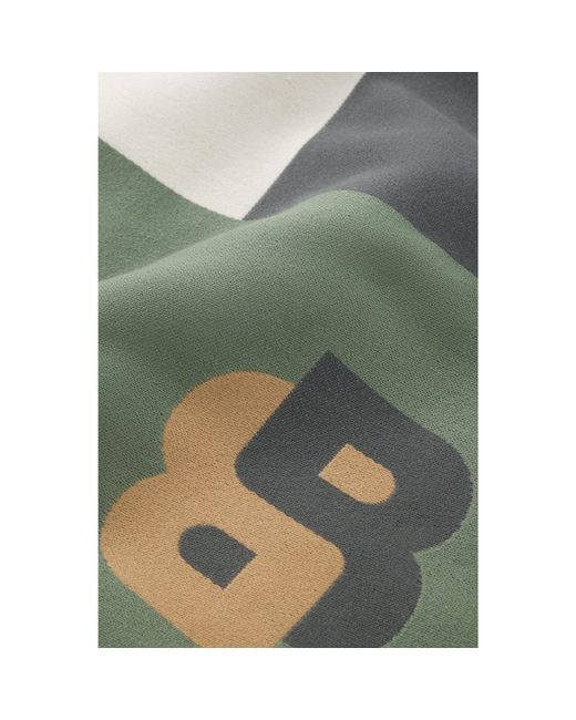 Boss Green Jacquard Throw With Whipstitching