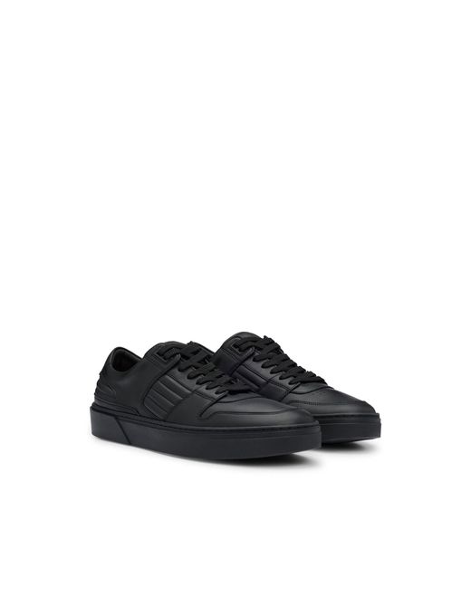 Boss Black Porsche X Leather Trainers With Padded Details for men