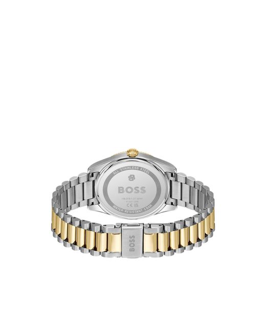 Boss Metallic Cheswick Two-Tone Watch With Fluted Bezel for men