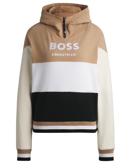 Sweat À Capuche Pour L'Équitation En Coton Stretch Italien Boss en coloris Multicolor