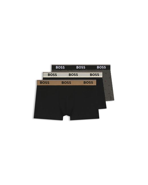 Boss Black Three-Pack Of Logo-Detail Trunks for men